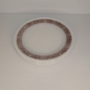 4 Plates Termo Rey Milk Glass Woodland Pattern Set Of 4 Dinner Plates 9"